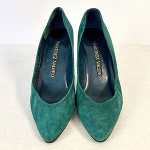 Martinez Valero Green Suede Women's Shoes